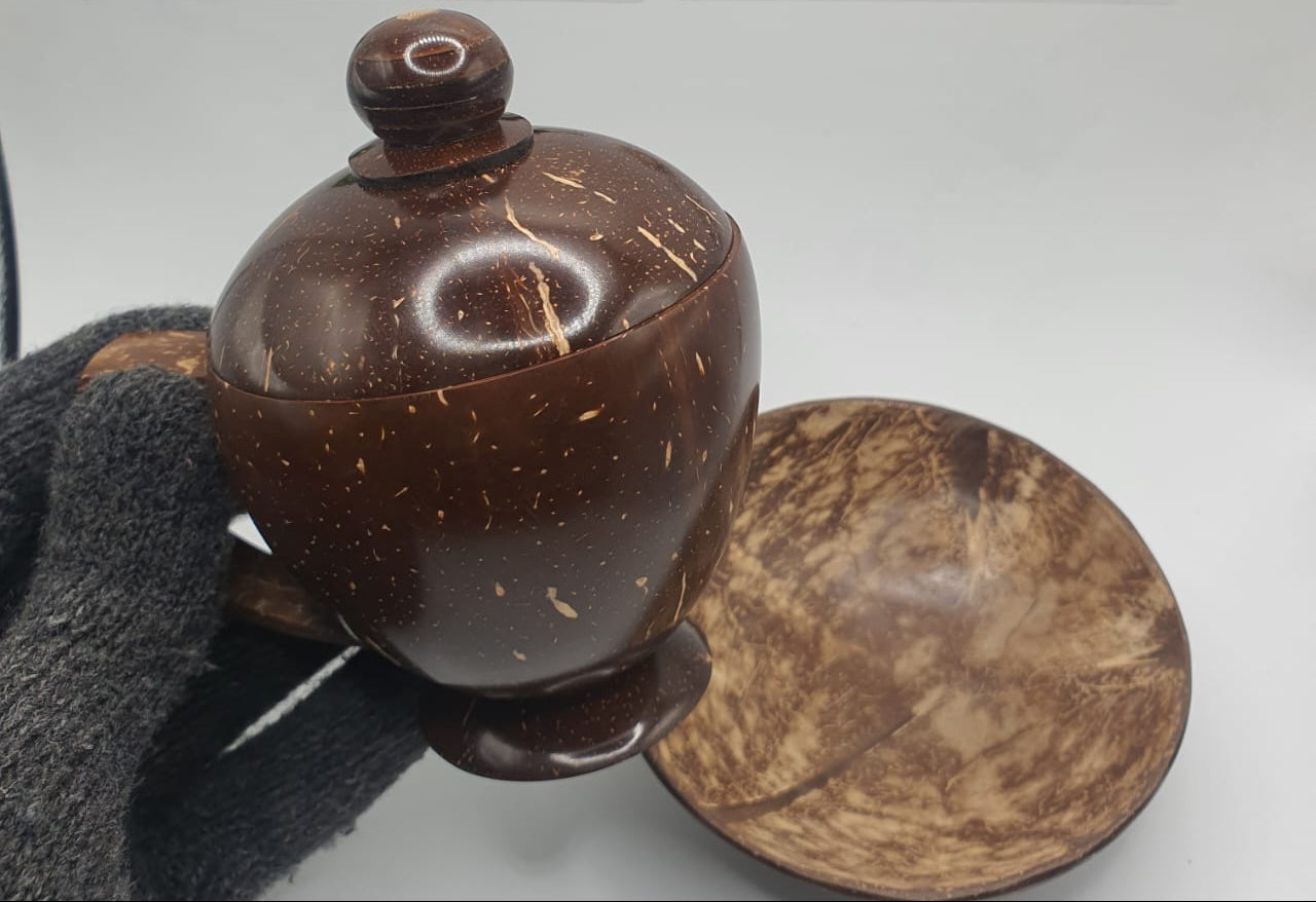 Coconut Shell Cup with lid